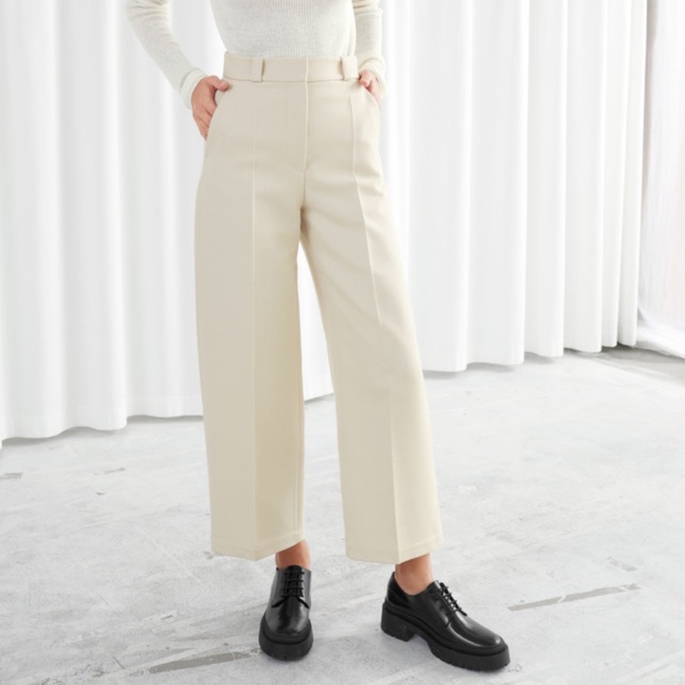 COPY - & Other Stories Wide Leg Wool Blend Twill Trousers